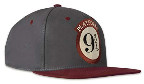 Logoshirt®️ Harry Potter I Hogwarts Express I Gleis 9 3/4 I Logo I Kinder Snapback Cap I Kappe I Mädchen & Jungen I Bestickt I verstellbar I grau/dunkelrot I Lizenziertes Originaldesign