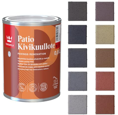 Tikkurila Patio Paving Stain - for Garden Concrete Stones & Slabs - Water-Based - 1 Litre