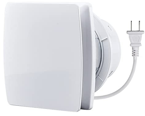 Allvent 10,2 cm frånluftsfläkt för fönster och väggmontering för kök, badrum, verkstad (110 V/12 W/vit)