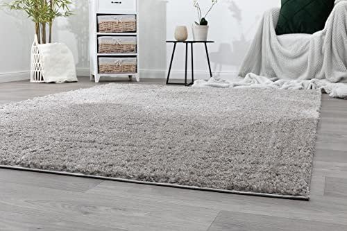 Steffensmeier Hochflor Teppich Kimo | Shaggy Langflor Teppich | Wohnzimmer, Schlafzimmer, Taupe, Größe: 120x170 cm