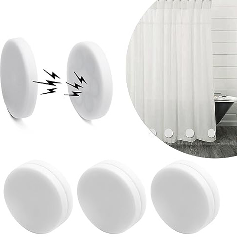 WaterLuu Strong Magnetic Shower Curtain Weights, Waterproof Heavy Duty Magnets, Prevent Curtain Liner from Blowing Around, Work for Drapery, Tablecloth, Flag, Outdoor Curtains (8pcs)