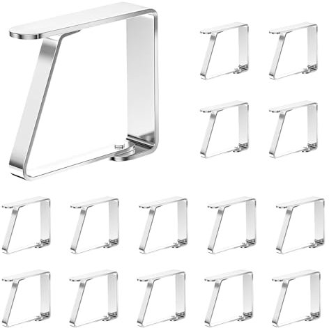 Hitchuey 15 Stück Tischtuchklammern Edelstahl, Flexibler Beweglich Tischdeckenklammern, Tischklammern Tischdecke Clips für Haus Wiedervereinigung Hochzeit Festival Party