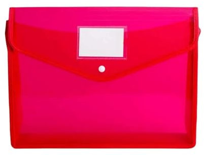 ZKALQECNF Dokumentenmappe B5 Kunststoffumschläge, Dokumentenmappen, Schnappverschluss, Tasche, Schule, Büro Dokumententaschen(Red)