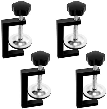 G Clamps for Woodwork, 4PCS Adjustable Screw Wood Clamps, Heavy Duty C Clamp Set for Woodworking Tools, Woodworking Clamps, Universal Desk Clamp with Stable Wide Jaw for Carpentry, DIY, Welding