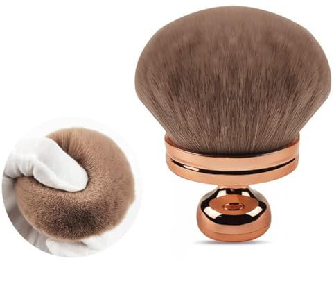 Extra Large Mushroom Head Makeup Brush Soft Bristles Loose Powder Brush Portable Professional Foundation Wipe Face or Body Tool for Daily Travel Party Makeup Rose Gold
