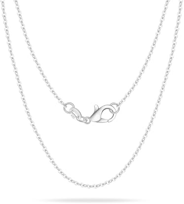 Casxyue Cadena de Plata 925 Para Mujeres Hombres Niñas 16 18 20 22'' 24 26'' 28 30 Pulgadas Bolas/Caja/Serpiente/Fina Cadena Collar (Cadena Fina, 16 Pulgadas)