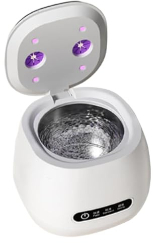 Detergente per retainer – paradenti 52 kHz – Dispositivo portatile per pulizia ad alta frequenza UV per protesi dentali, paradenti e allineatori per tutte le età a casa e in viaggio