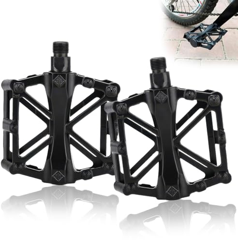 Pedale VTT 9/16 Pouces, Pédales de Vélo Pédales Plates en Aluminium