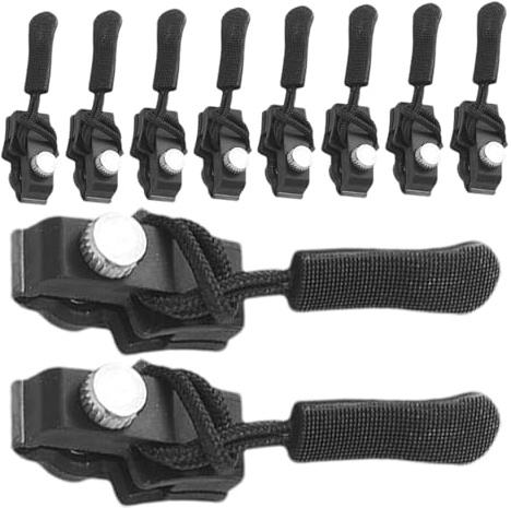 Ensemble de curseurs de fermeture éclair – Kit d'extracteur de 10 pièces, pack d'outils de remplacement | Accessoires de réparation de fermeture éclair, sac à dos de bagage, veste, sac à main, pièces
