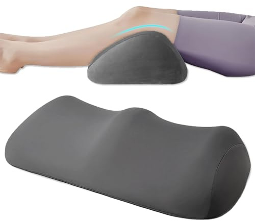 BOYIFEIJIE Almohada venosa para elevar las piernas, rodillo y almohada para piernas de espuma viscoelástica, cojín ergonómico para rodillas y piernas, almohada para dormir de lado (gris oscuro)