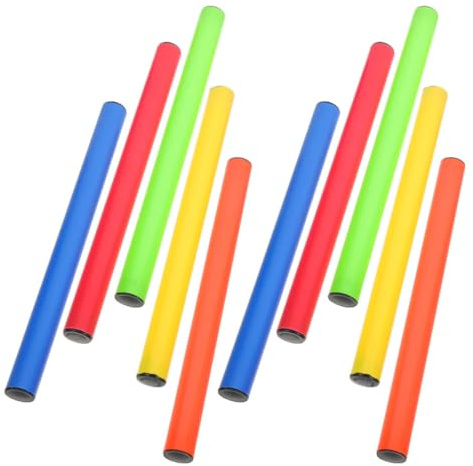 Mipcase Bastones de Relevos Antideslizantes para Carreras Escolares, 10 Piezas de Plástico en Colores Variados para y Jóvenes Atletas