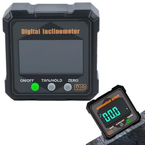 LAKPYN Goniometro Digitale Magnetico, Livella Digitale a Cubo con Magneti su 4 Lati, Inclinometro Ricaricabile USB con Display LED Retroilluminato, Misuratore di Angoli per Sega da Tavolo e Fai da Te