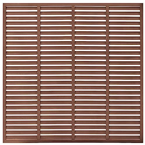 Nqyjm Valla delimitadora para jardín, valla de listones WPC, 180 x 180 cm, valla de animal, marrón, valla protectora para perros, conejos, terraza, patio