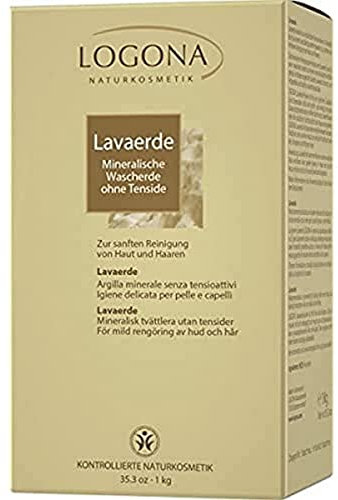 LOGONA Naturkosmetik Lavaerde Pulver, reinigende Tonerde für Haar & Körper, für Masken & Peelings, Wascherde bei empfindlicher Kopfhaut und Schuppen, Ghassoul ohne Tenside, Natürlich & Vegan, 1kg