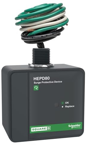 Schneider Electric – Square D HEPD Whole Home Electronics Protective Device, AC Surge Protection, Type 1 SPD, 120/240VAC, 1-Phase 3-Wire, 80kA Current