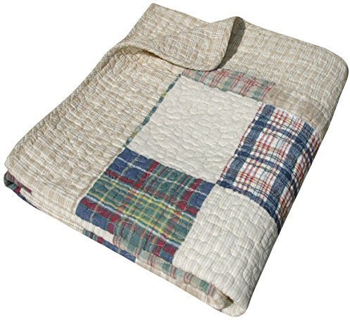 Greenland Home Oxford 100% Cotton Throw Blanket, Tan 50 x 60 in