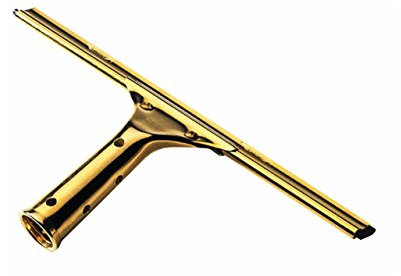 Ettore 10018 Solid Brass Window Squeegee, Yellow, 18-inch