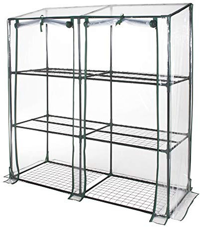 VERDELOOK Serra per terrazzo rettangolare in metallo verniciato e telo PVC, 152X135x50 cm