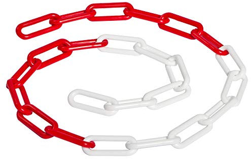 25 Meter Kunststoff Absperrkette rotweiß (8 mm Glieder)