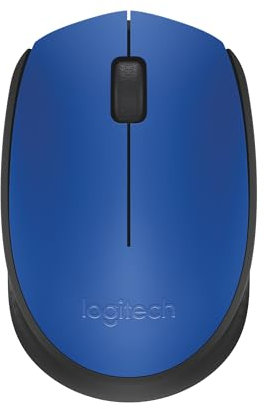 Logitech M170 Ambidextrous RF Wireless Mouse - Mouse (Ambidextrous, RF Wireless, Black, Blue)