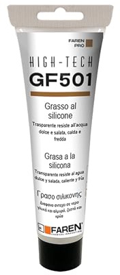 Faren GF501, Grasso trasparente al silicone, Lubrificante Atossico Inodore Idrorepellente per Metalli,Plastici e Gomme (1)