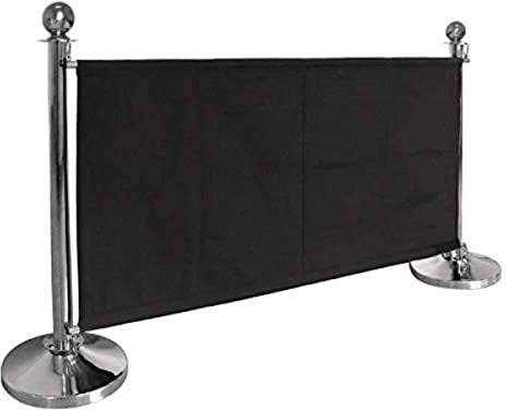 Bolero Canvas-Absperrung, Schwarz, Größe: 70(H)x143(B)cm, 100 % Polyester, Inklusive Befestigungszubehör, BS5852 schwer entflammbarer Stoff, Absperrpfosten separat erhältlich, CF137