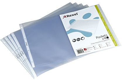Rexel 22370490 Prospekthülle Standard, Standardlochung, A3 quer, PP-Folie, leicht genarbt, 10 Stück