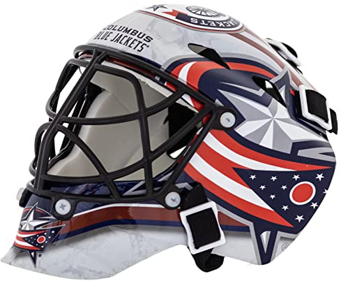 Franklin Sports NHL Team Logo Mini Hockey Målvaktsmask med fodral, samlarmålvaktsmask med officiella NHL-logotyper och färger