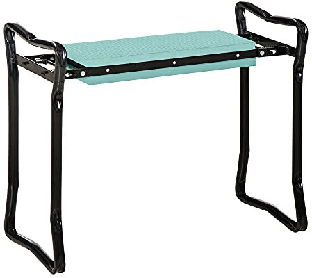 Outsunny 2 In 1 Garden Kneeler Seat Kneeling Pad Support Bench Foldable Knee Protector, Green