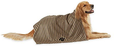 Bone Dry Pet Grooming Towel Collection Absorbent Microfiber X-Large, 41x23.5, Striped Brown