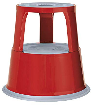 WEDO Metall-Kickstool mit Rollen – robuster Rollhocker aus Stahl mit Federrollen & rutschfester Trittfläche, Made in Germany, 150 kg Tragkraft