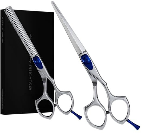 Suvorna Kit Forbici Parrucchiere Professionali 5.5 con Forbici Capelli Professionali, Forbici per Sfoltire I Capelli, Set Di Forbici Da Parrucchiere per Sfoltire, Taglia Capelli E Barba Professionale