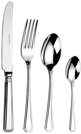 Arthur Price Every Day 24-Piece Grecian 6-Person Cutlery Set, Stainless Steel, Silver, 34 x 31 x 5 cm