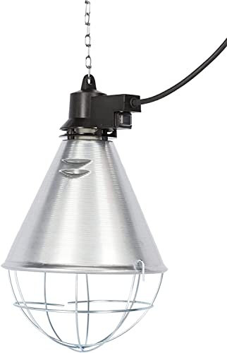 Kerbl Wärmestrahlgerät Profi für Tiere (ohne Leuchtmittel, Alu-Schirm ø 21, Kabel 2,5 m, inkl. Befestigungskette) 22528