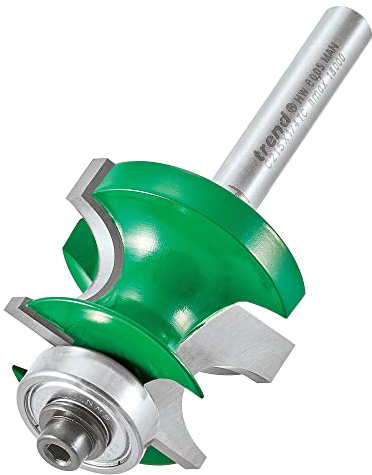 Trend CraftPro Bearing Guided Corner Bead Router Cutter, 1/4 Inch Shank, 31.9mm Cut Diameter, 22.5mm Cut Length, 7mm Radius, Tungsten Carbide Tipped, C215X1/4TC