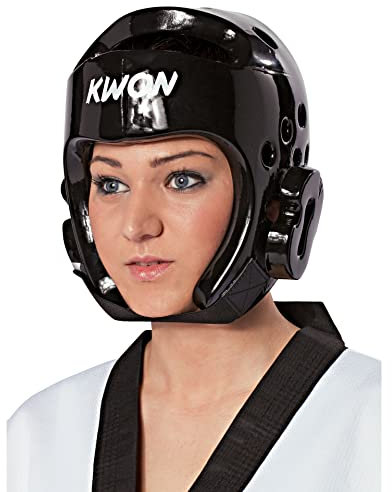 KWON® Taekwondo Kopfschutz 40064 PU CE Schwarz WTF Kopfschützer - M