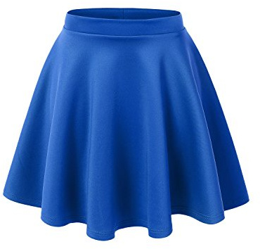 MBJ WB211 Women's Basic Versatile Stretchy Flared Skater Skirt for Girl S Royal_Brite