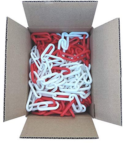 SNS SAFETY LTD Chaîne de Signalisation en Plastique 6mm (Rouge Blanche, 12,5 mètres)