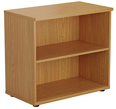 Office Hippo Heavy Duty Bookcase, Robust Book Case, Storage Unit with 1 Adjustable Shelf & Adjustable Feet, Stable Home Office Furniture, Simple To Assemble - Oak