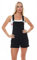 Fashion4Young 3889 Damen Latzhosen Hotpants Short Kurze mit Hosenträgern Hot Pants 5 Größen Schwarz (S=36, Schwarz)