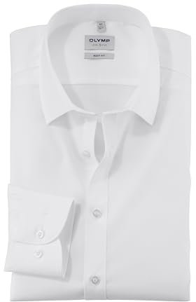 Herren Langarm Hemd Level Five Body Fit Weiss Gr.40