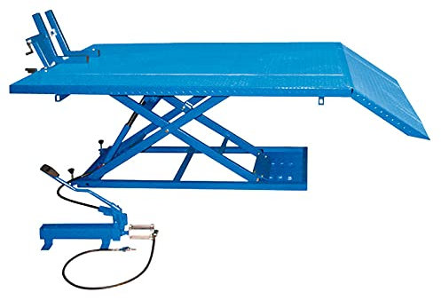PONTE SOLLEVATORE IDRAULICO CON POMPA A PEDALE E PNEUMATICA MOTO QUAD 600 Kg FERVI Art. S013