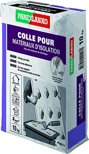 Parexlanko - Colle pour Matériaux d’Isolation - Gris - Pose de plaques de plâtre cartonnées et de plaques d’isolation doublées - Séchage rapide - 10kg