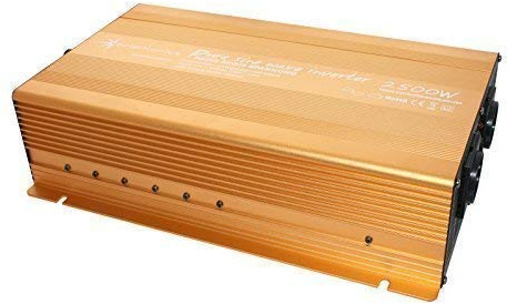 SOLARTRONICS Spannungswandler 12V auf 230V - Wechselrichter NP2500-2500/5000 Watt Reiner Sinus Inverter - Umrichter 12V 220V - Inverter Wohnwagen Gold - mit Schuko-& USB Anschluss (2500-5000 Watt)