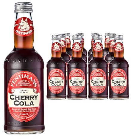 Fentimans Cherry Cola - Botanically Brewed Cola with a Cherry Twist - Exquisitely Crafted & Refreshing Soft Drinks - Gluten-Free and Vegan Friendly Soft Drinks - 12 x 275ml Bottles