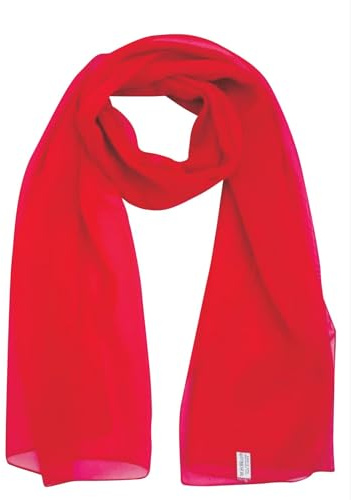 Lapeach Fashions Plain Chiffon Scarf Lovely Soft Feel Wrap Stole Shawl Neck Tie Scarf Gorgeous Colours (Red)