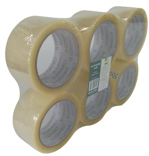 Q-Connect Polypropylene Packaging Tape 50mmx66m Clear (Pack of 6) -A