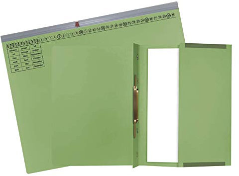 Exacompta 370125B 25er Pack Premium Kanzlei Hängehefter Exaflex Linksheftung, aus extra starkem Recycling Karton mit dehnbarer Tasche für Büro Kanzlei und Anwälte Blauer Engel Grün