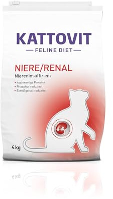 KATTOVIT - Alimento secco renale/renale per gatti | cibo secco per gatti per sostenere la funzione renale per gatti adulti. Alimento dietetico completo | 4 kg di pollo