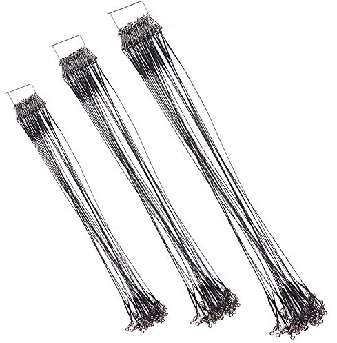 Edelstahl Stahlvorfächer Vorfach Vorfächer mit Wirbel für Raubfische wie Hecht (Schwarz 72 STK)